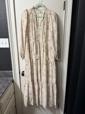 Polagram Cream Floral Print dress